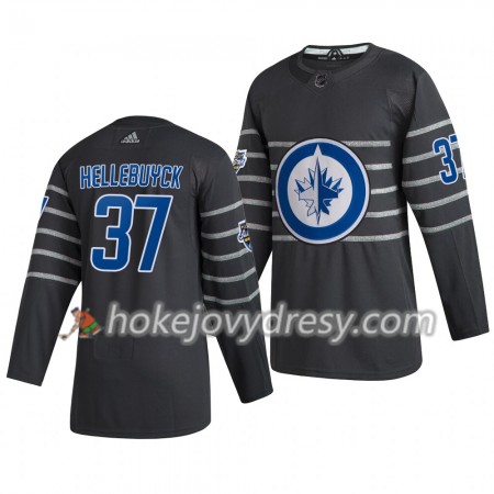 Pánské Hokejový Dres Winnipeg Jets Connor Hellebuyck 37  Šedá Adidas 2020 NHL All-Star Authentic